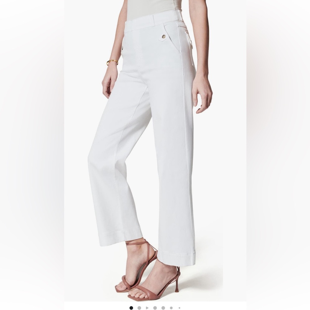Spanx stretch twill pull on wide leg crop pants XL